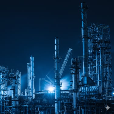 a large industrial plant with a lot of machinery