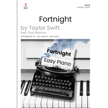 cover of Fortnight by Taylor Swift easy piano solo by Jen Smith Lanthier