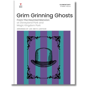 cover of Grim Grinning Ghosts from the Haunted Mansion piano solo by Jen Smith Lanthier
