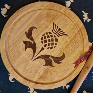 Purpleheart and walnut wood inlay cheeseboard