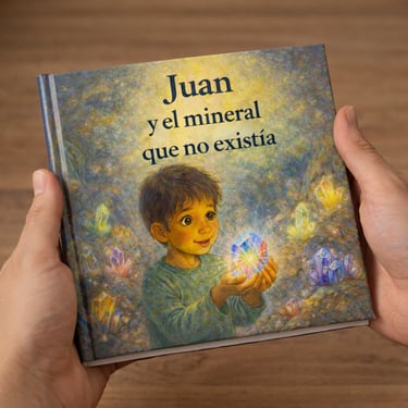Manos sosteniendo cuento infantil hecho a medida