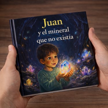 Manos sosteniendo cuento infantil hecho a medida