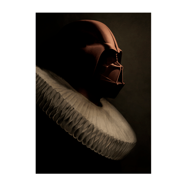 Dark Vador de Star Wars habillé avec une collerette du XVIe siècle