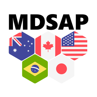 Logo MDSAP con los paises representados  