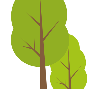 kids cartoon tree on a hill