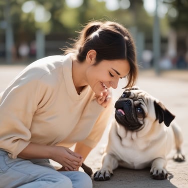 A plush toy hat resembling a cartoon animal face with large embroidered eyes and a black nose. The main body is brown with a prominent red cap on top, white underbelly, and small brown ears with white insides. The background is a simple gradient of light blue, and the hat is placed on a wooden surface.