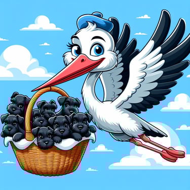 Tessie va avoir des bébés Schnauzers