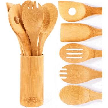 Organic wooden cooking utensils