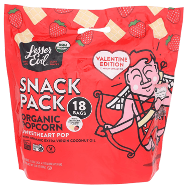 Healthier valentine popcorn snack