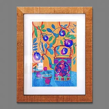 A fine art print framed in a standard profile frame