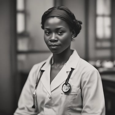 A healthcare professional using medical equipment in a clinic.