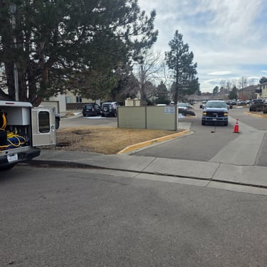 leak detection vehicles at a HOA performing a water survey