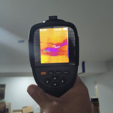 thermal image of water in ceiling