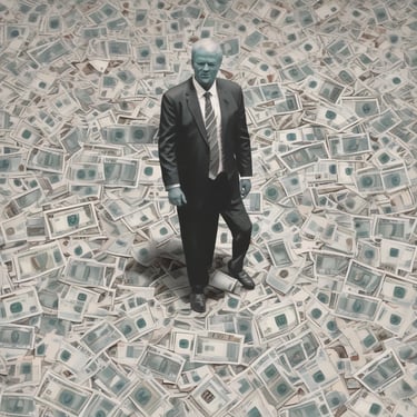 Fin de los privilegios políticos: una imagen tachada de un político rodeado de billetes