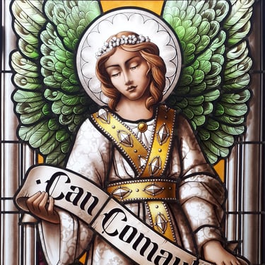 vitrail, peinture sur verre, ange, architecture, art, artisanat, peinture 19eme, visage, gothique