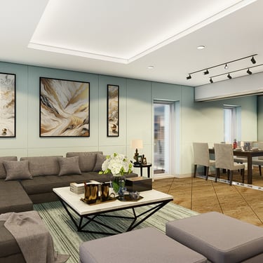  Design interior living si bucatarie open space