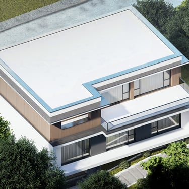 Casa moderna la munte cu etaj si acoperis tip terasa