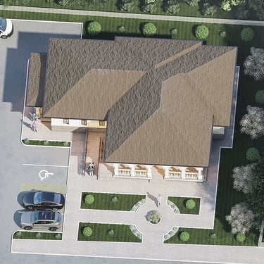 Cabinet medical si de medicina dentara cu arhitectura in stil neoromanesc si regim de inaltime parter