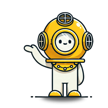 Berufstaucher mit gelbem Taucherhelm