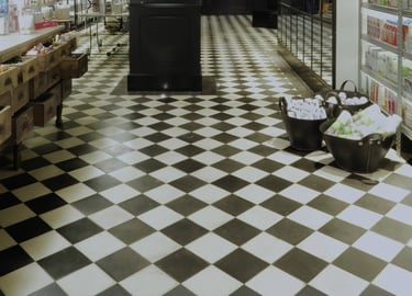 carreaux de ciment noir et blanc