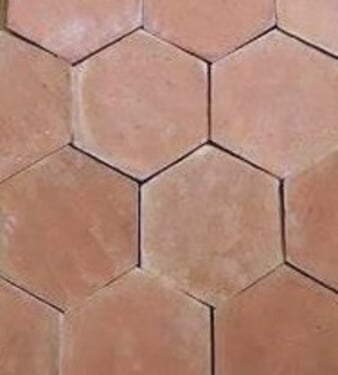 Tomettes hexagonales terre cuite 