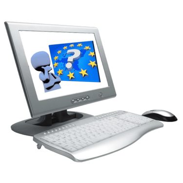 image of a computer with the Thirsting For Europe logo