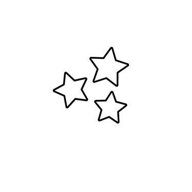 Elément décoratif - étoiles monolignes noires Joanie Frigau