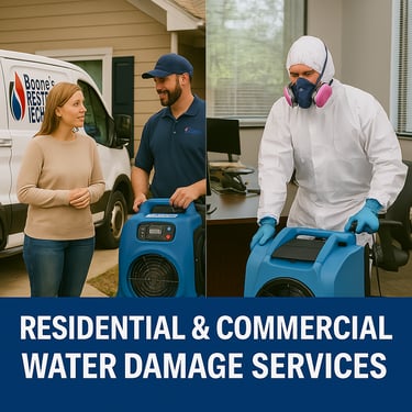 commercial and residential water damage servicesont of a house
