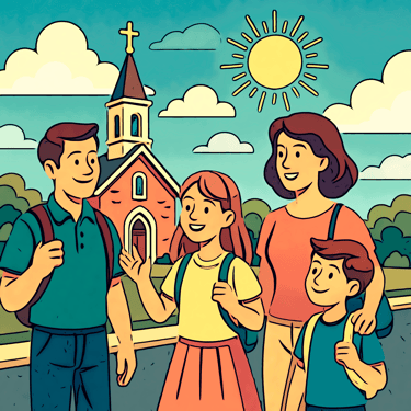 South Carolina family visiting Catholic churches along the Eucharistic Trail