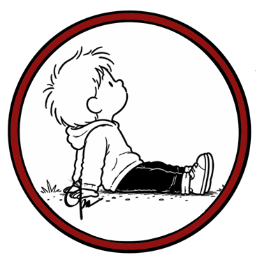 A cartoon sketch of Little Milo in his own thoughtful bubble.