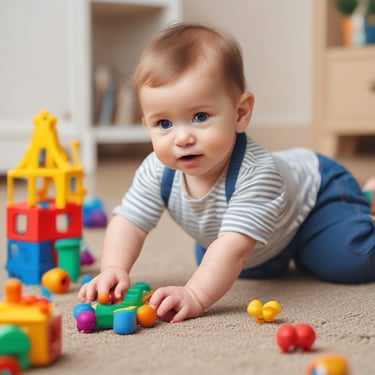a baby boy playing with toys and toys