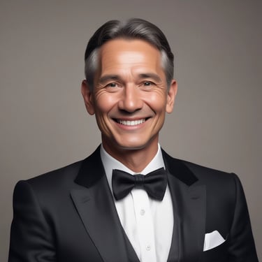 A happy man celebrating his success.