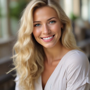 A smiling woman giving a thumbs up.