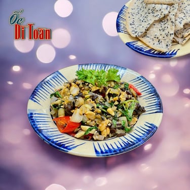 Cồi hàu điếu xào lăn tại Ốc Dì Toàn - quán ngon quận Bình Thạnh