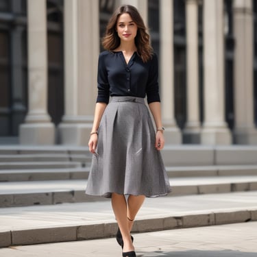 woman wearing black crew-neck shirt