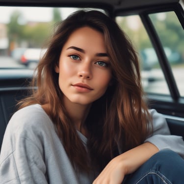 woman wearing black crew-neck shirt