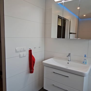 Freinsheim barrierefreies duschen bad sanierung elektrik wohnung waschbecken licht spotlight