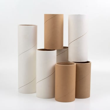 a group of rolls of paper cores