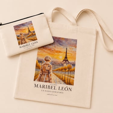 Pack regalo tote+estuche personalizado, realizado por Amélie Art.