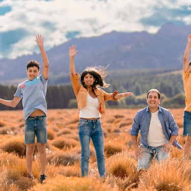Sesión de fotos para familias en Bariloche. Fotografía familiar
