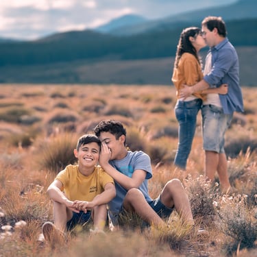 Sesión de fotos para familias en Bariloche. Fotografía familiar