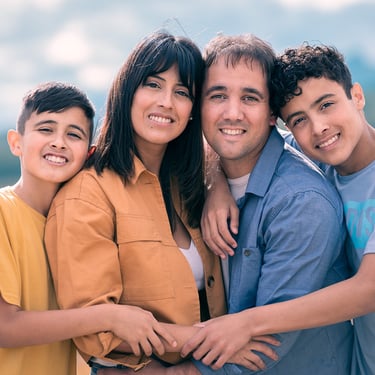 Sesión de fotos para familias en Bariloche. Fotografía familiar