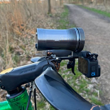 duo mount with exposure light and gopro on bike