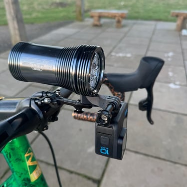 duo mount with exposure light and gopro on footpath