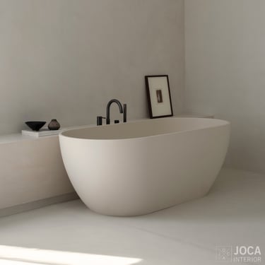 Badkamer muren, vloer en meubels bekleed in Microtopping door Joca Interior