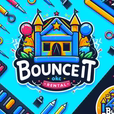 Bounce it OKC logo bounce house rentals oklahoma city