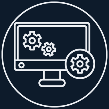 Device Setup Plattsburgh NY - logo of a computer screen with gears