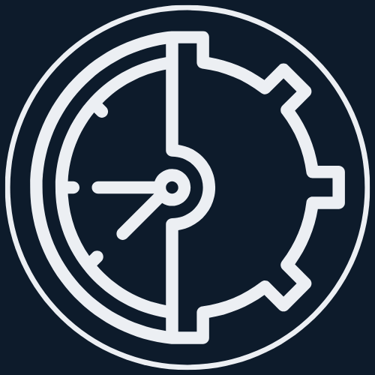 Computer Training Plattsburgh NY - logo of a gear and clock