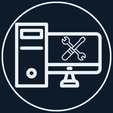 Computer Repair and Setup service Plattsburgh, NY - logo of a computer with tools