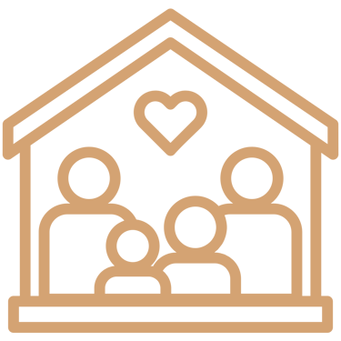Family in house icon
